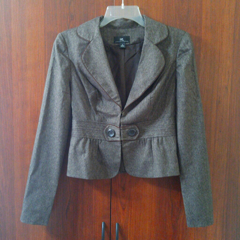 IZ Byer California Brown Suit Jacket Size Small